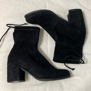 New Black Suede Booties